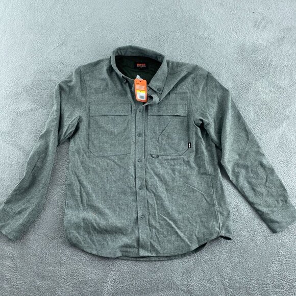 Bass Outdoor Heather Flannel Shirt Deep Depths Mens M Long Sleeve NWT 5878 - Picture 1 of 9
